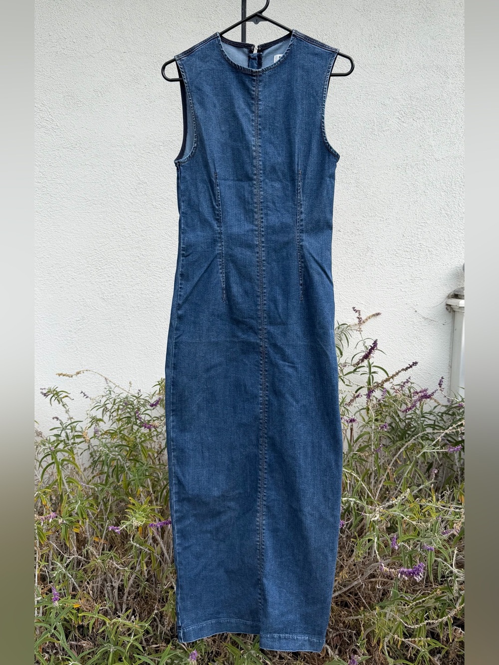 Reformation Fitted Blue Denim Kennedi Dress - Picture 4 of 12